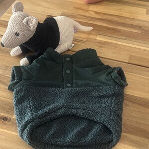 aerie Dark Green Sherpa Dog Jacket